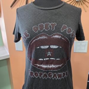 Obey XS Rocky Horror Retro Tee Gray and Red Graphic T-shirt Short Sleeve